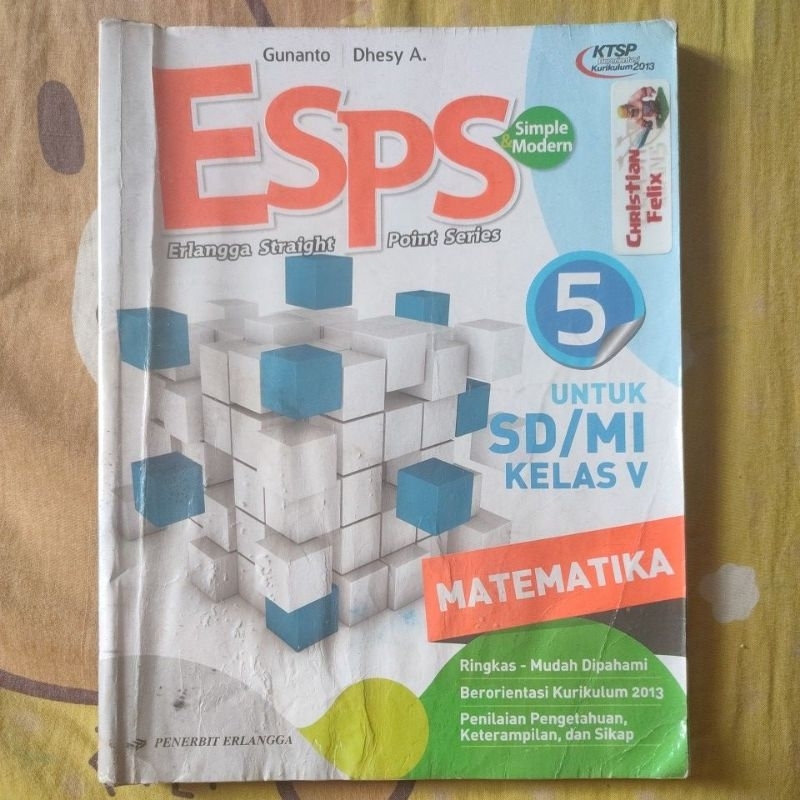 Buku ESPS Matematika 5 kelas 5 SD | erlangga | buku bekas