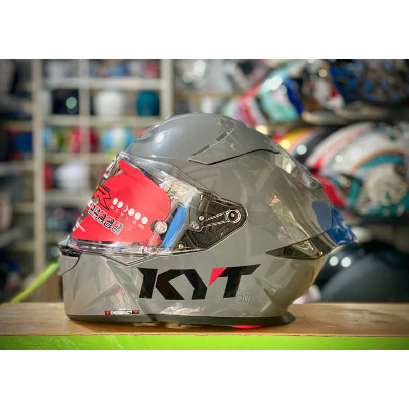 Helm KYT R2R plain Gorilla Grey Glossy