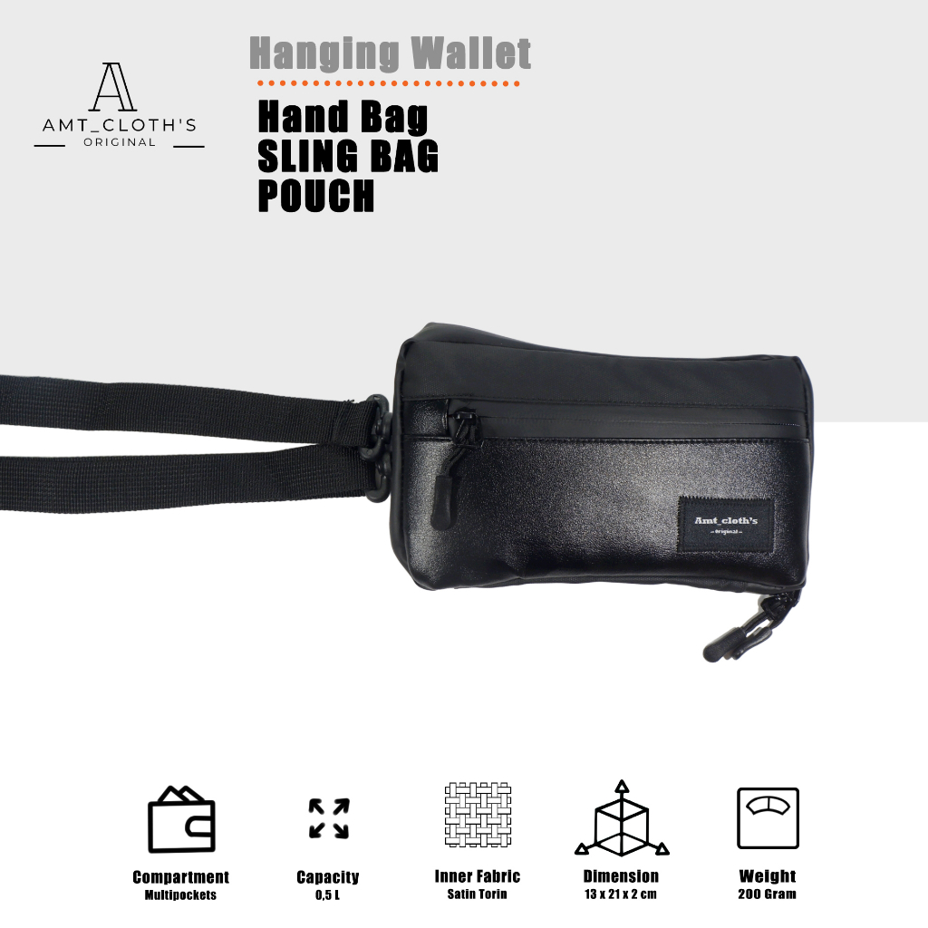 AMT Tas Selempang Pria Anti Air Sling Pouch Wallet Vector Waterproof Sling Bag Pria Anti Air Tas Distro Pria