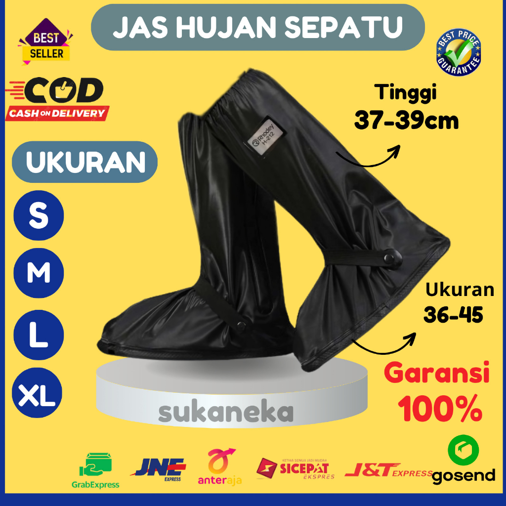 Jas Ujan Mantel Hujan Sepatu Cover Rain Shoes Dewasa Anti Air Bahan PVC Model Boots Panjang Jumbo Be