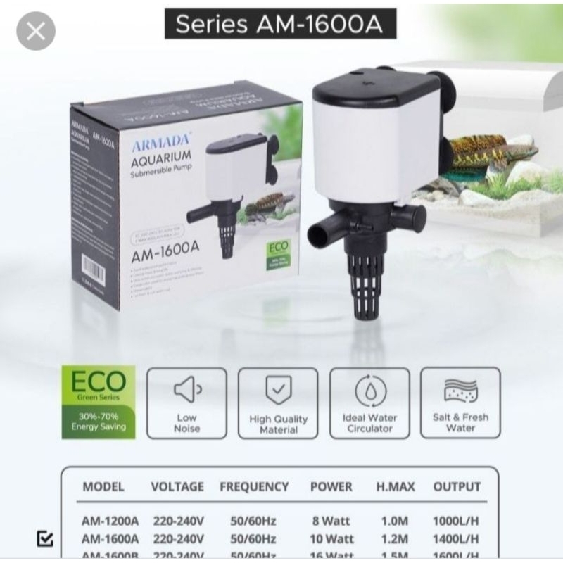 ARMADA 1600 MESIN AQUARIUM MESIN POMPA AIR AQUARIUM MESIN FILTER AQUARIUM