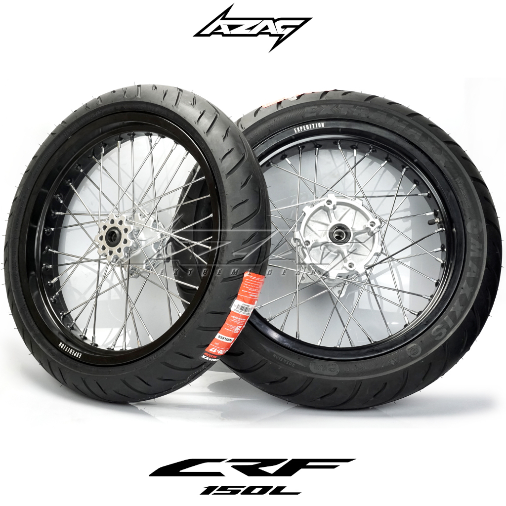 ban set honda crf 150 ring 17 modif supermoto maxxis expedition silver