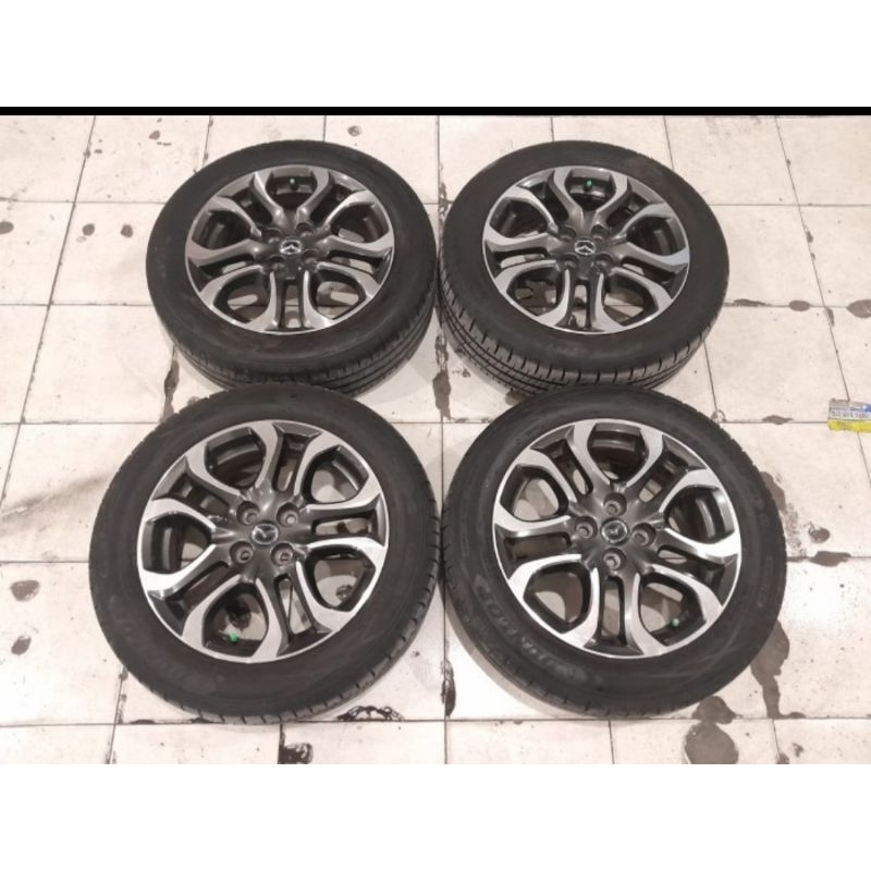 velg mobil bekas copotan mazda ring 16x6 lubang 4x100 pls ban 185/60/15