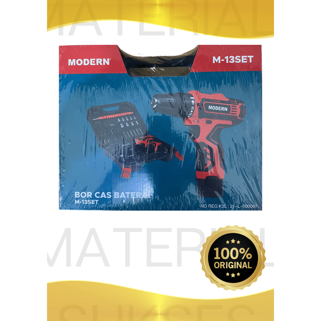 MESIN BOR CAS BATERAI MODERN / M-13SET