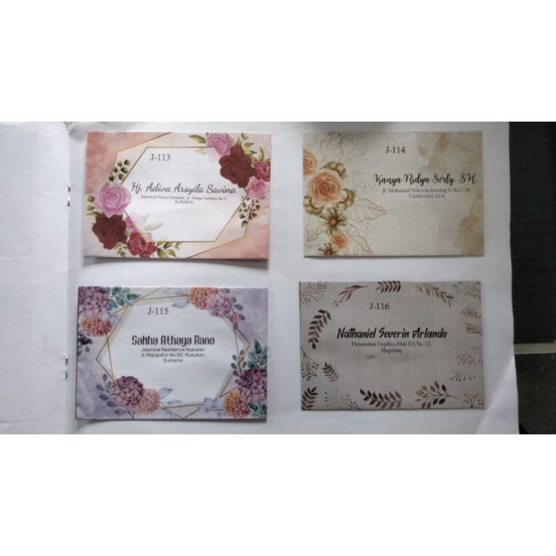

isi 50 pcs Amplop Custom Nama Murah