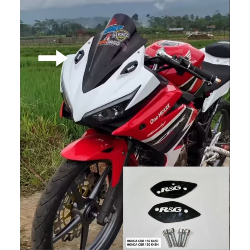 Miror blank penutup lubang spion variasi honda CBR 150 R K45N K45R harga sepasang kiri kanan free ba