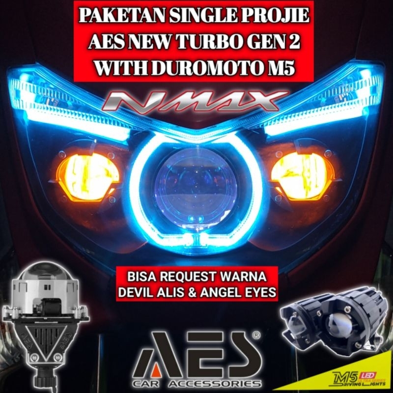 PAKETAN SINGLE PROJIE AES NEW TURBO GEN 2 WITH DUROMOTO M5 NMAX OLD FREE SAKLAR VIXIO