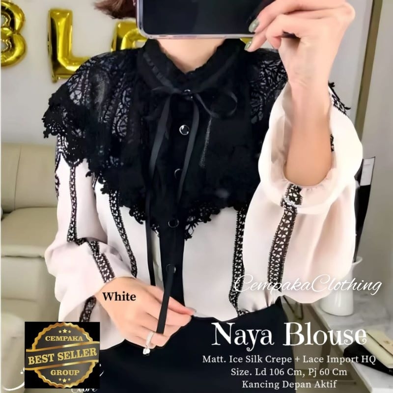 NAYA BLOUSE KOREAN LOOK BAHAN ICE SILK CREPE BY CEMPAKA