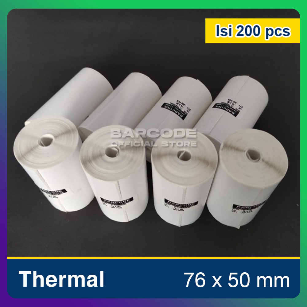 

Label Sticker Termal 76x50mm / 76 x 50 / 76x50 mm 1 Line (1 Slop)