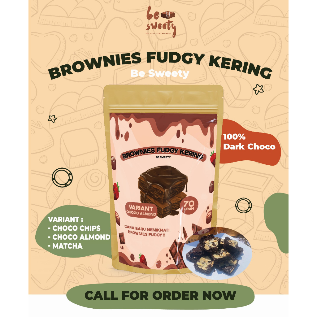 

Brownies Crispy Coklat Fudgy - Brownies Coklat Crispy Kering - Be Sweety