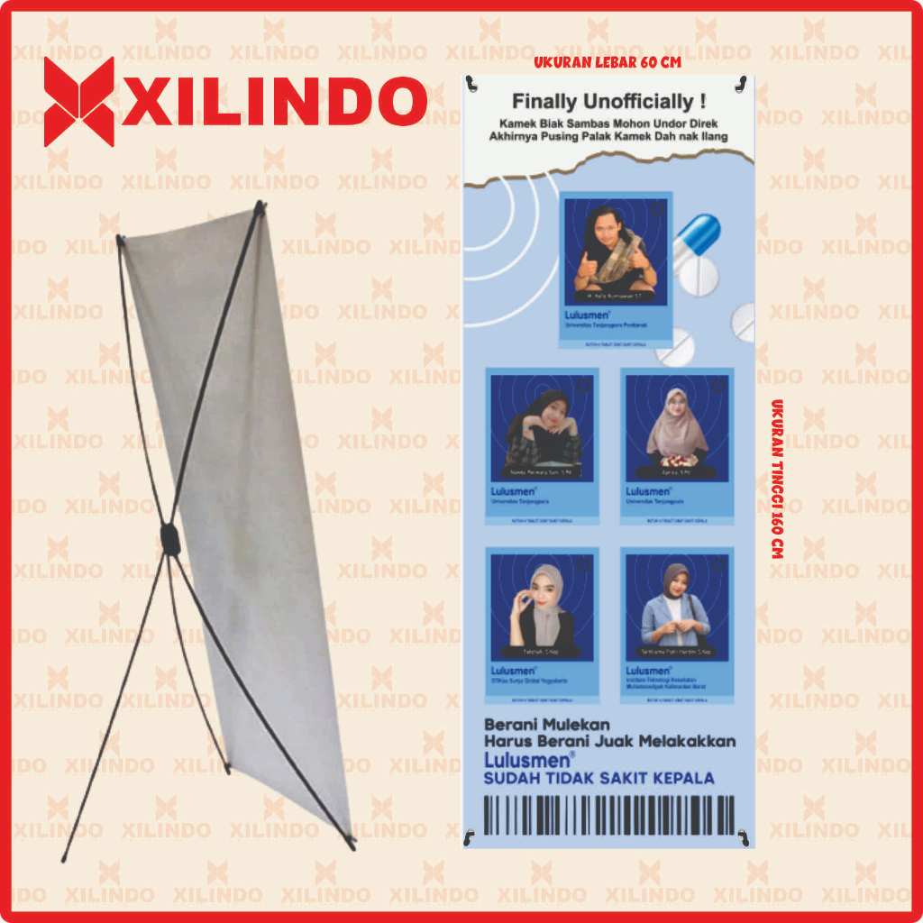 PAKET STAND BANNER XBANNER ACARA WISUDA KELULUSAN MOTIF PARAMEX CHIC GRADUATION