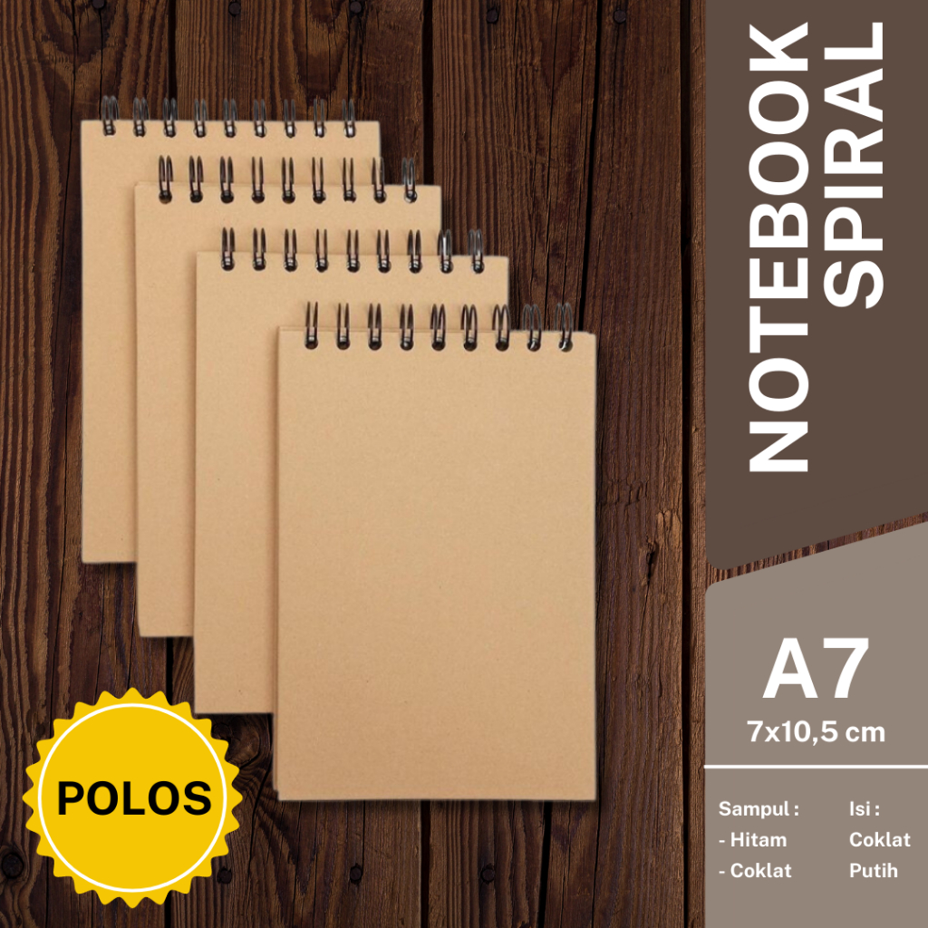 

Notebook Spiral A7 Vintage Simple Basic / Buku Tulis Spiral