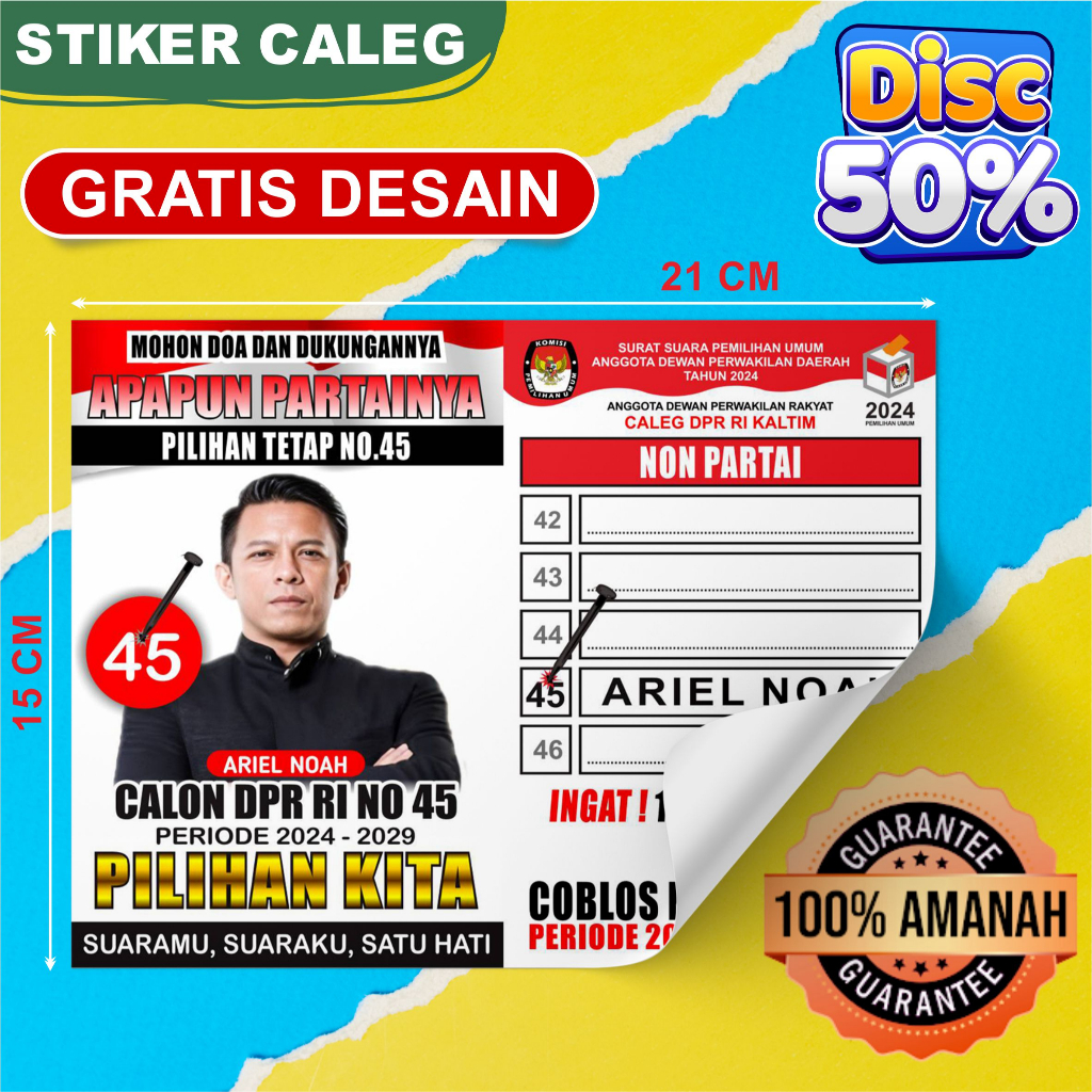 

Cetak Stiker Partai PBB Caleg 2024 Custom Glossy , Stiker Partai 2024, Pemilu 2024