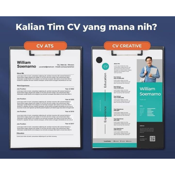 

Surat Lamaran Kerja CV Creative Curriculum Vitae Resume Portofolio ATS Friendly PDF Bahasa Inggris Lengkap