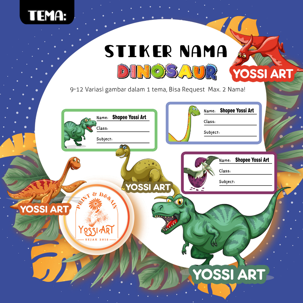 

STIKER NAMA ANAK SEKOLAH TEMA DINO