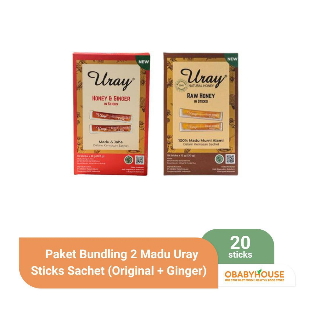 

Paket Bundling - 2 Madu Uray Sticks Sachet 20 sticks (Original + Ginger) 120 gr