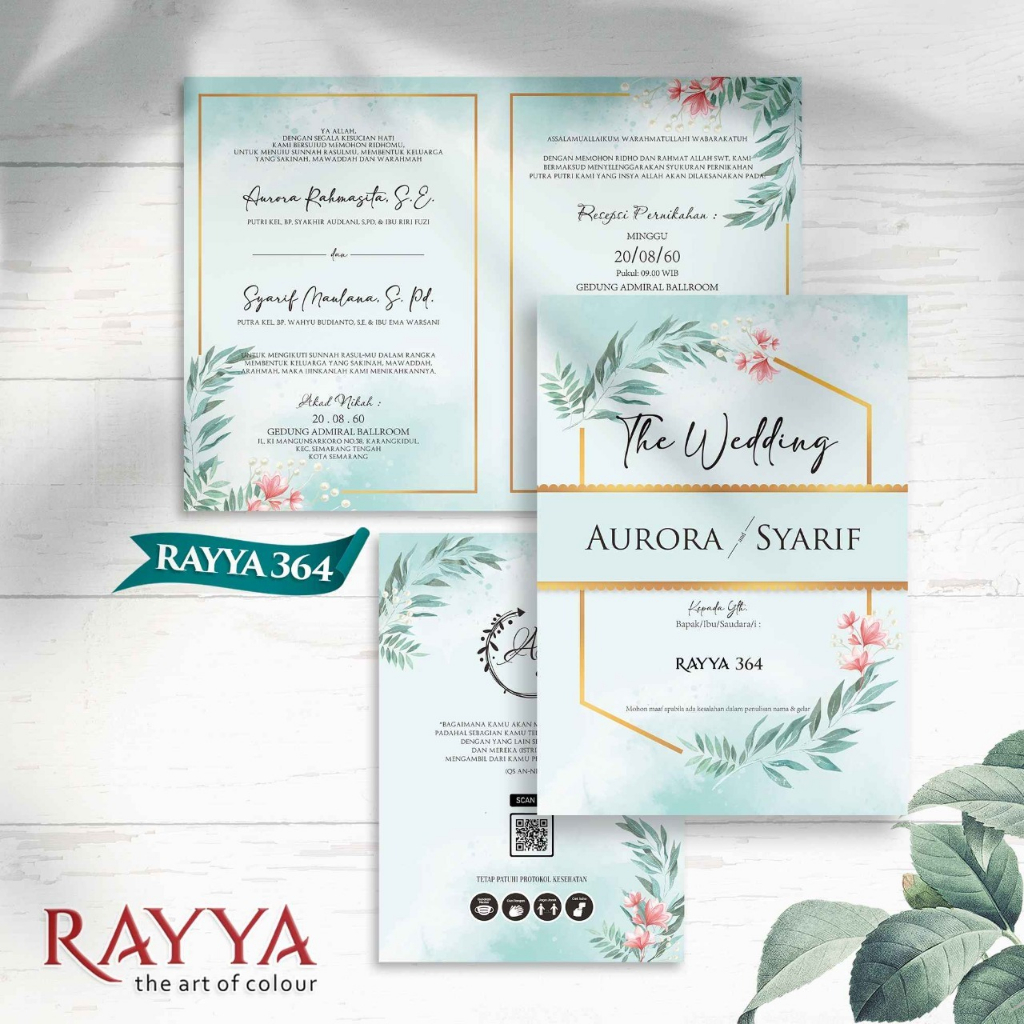 Blangko undangan pernikahan RAYYA 364 wedding simple murah
