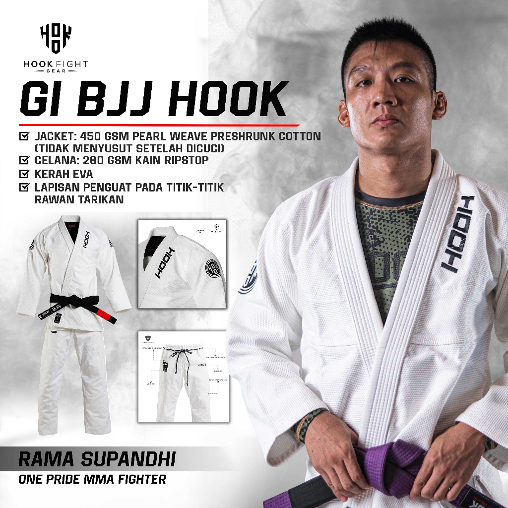 GI JIUJITSU HOOK FIGHT GEAR, JIUJITSU GI, BJJ GI, BRAZILIAN JIUJITSU GI, GI BJJ HOOK FIGHT GEAR