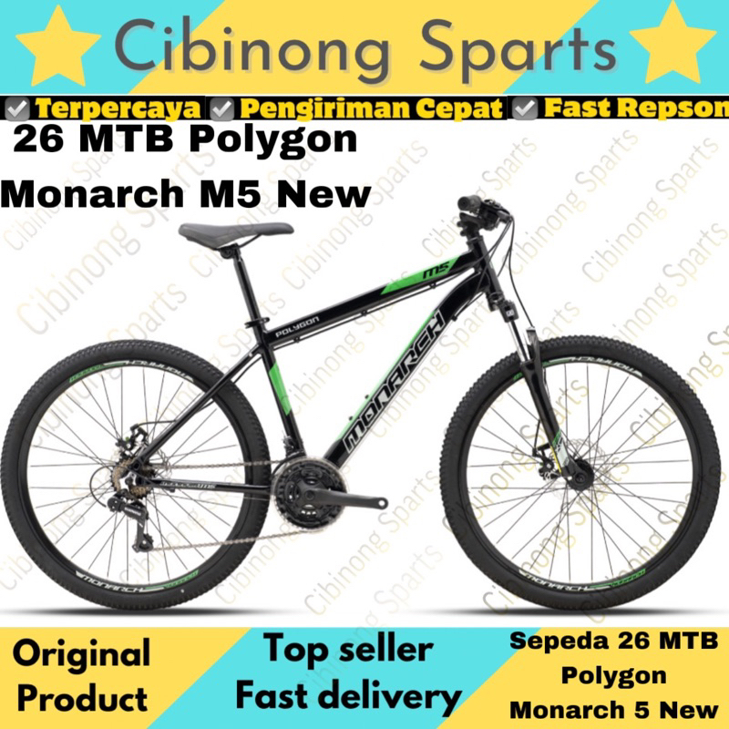 Sepeda Gunung MTB 26 Polygon Monarch 5 Alloy Allumiun 21Speeds Cakram New