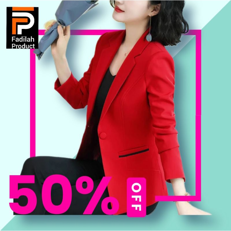Jas blazer Wanita Semi Formal Jas kerja Wanita Casual