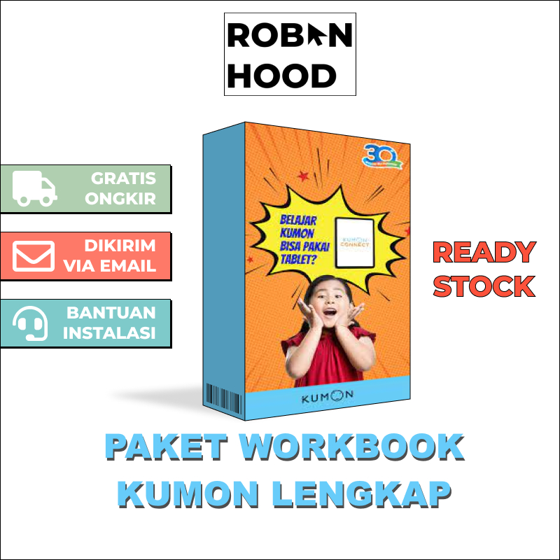 PAKET WORKBOOK KUMON LENGKAP - Semua Level Usia 2-8 THN - Program Materi Soal Belajar Anak Print Rea