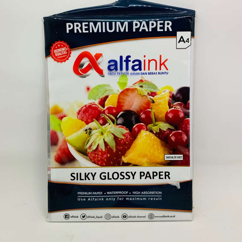 

Kertas Foto Silky Merk Alfa Ink 260 A4