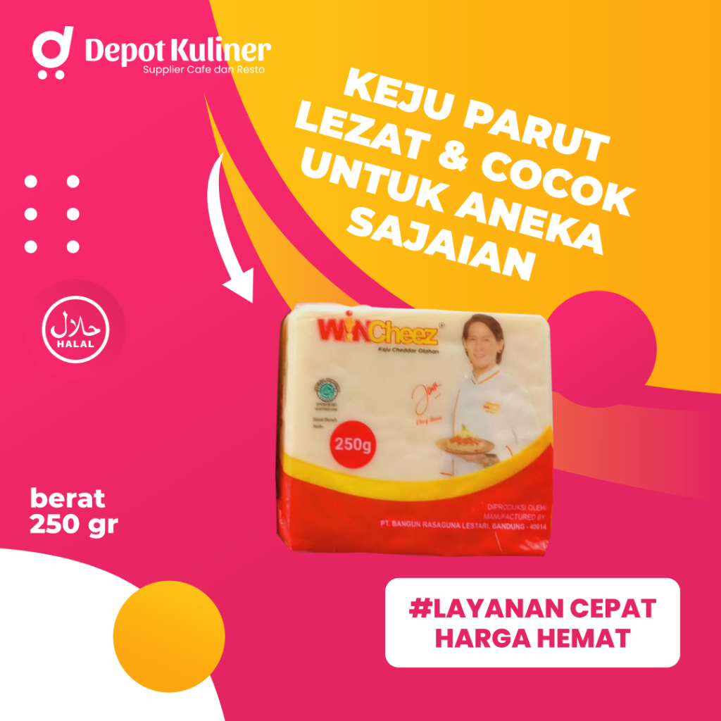 

Keju Parut Win Cheese Cheddar 250 Gr Wincheese