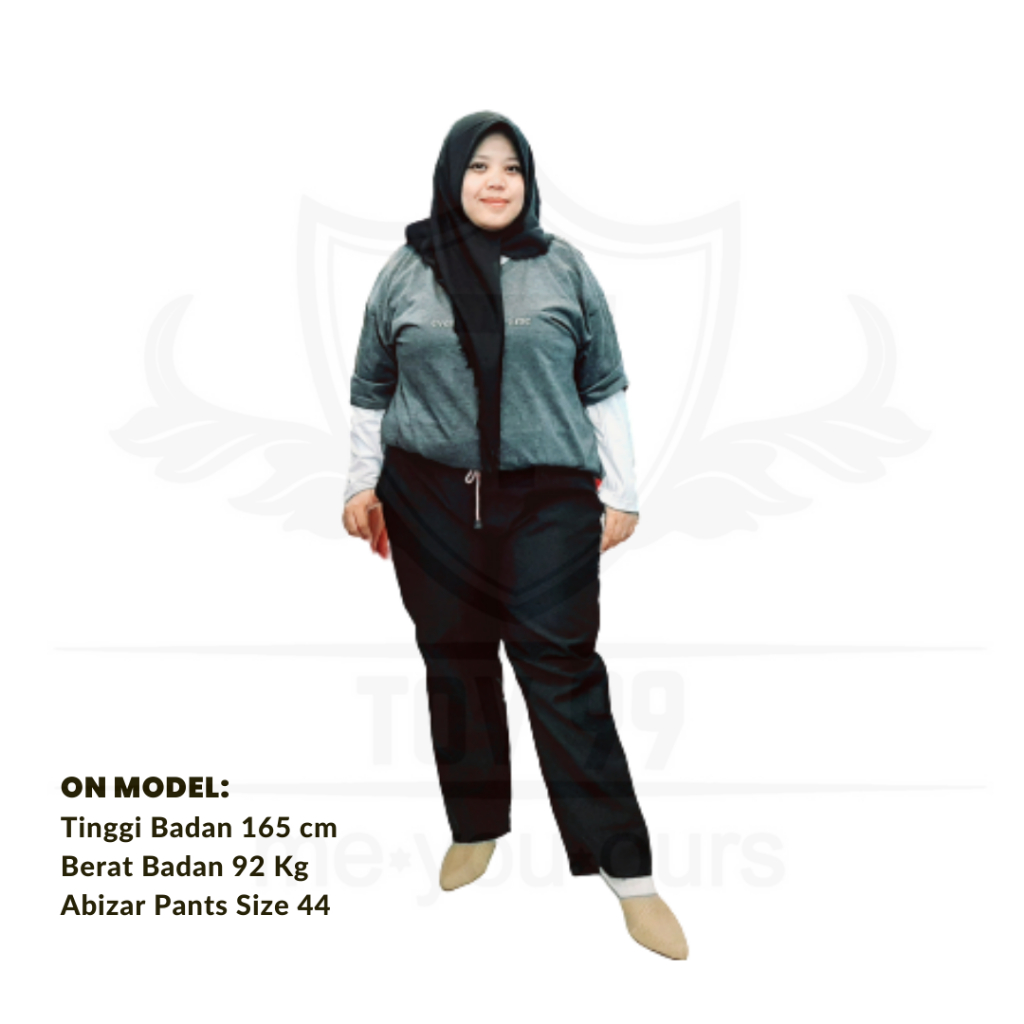 Celana Panjang Pria/Wanita Hitam Kain Murah Kantoran Formal Standar Abizar Jumbo Size 40 42 44