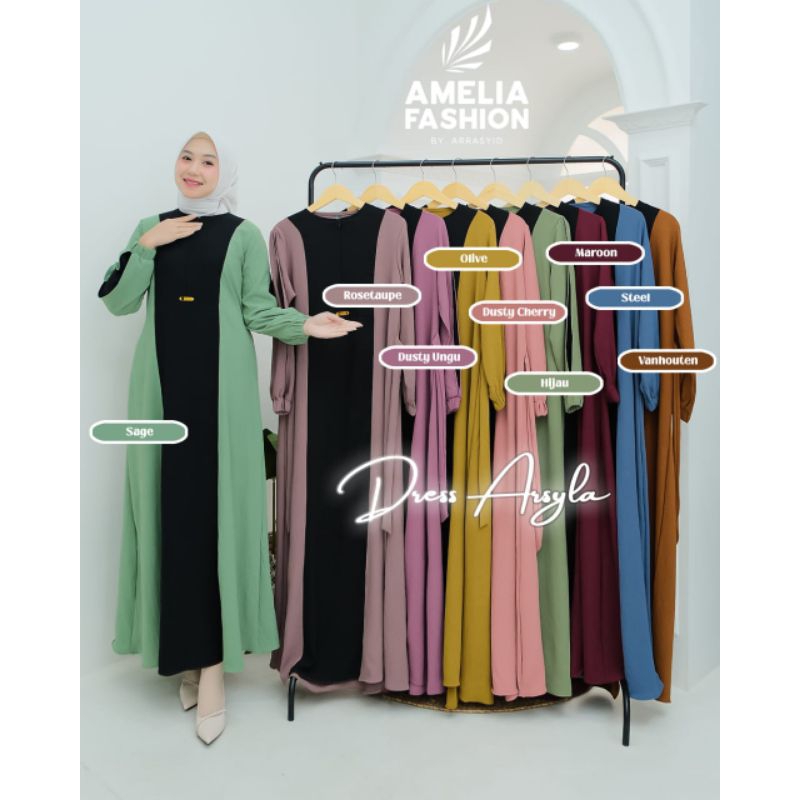 GAMIS CRINKLE PREMIUM TERBARU/ASYLA DRESS ORI AMELIA