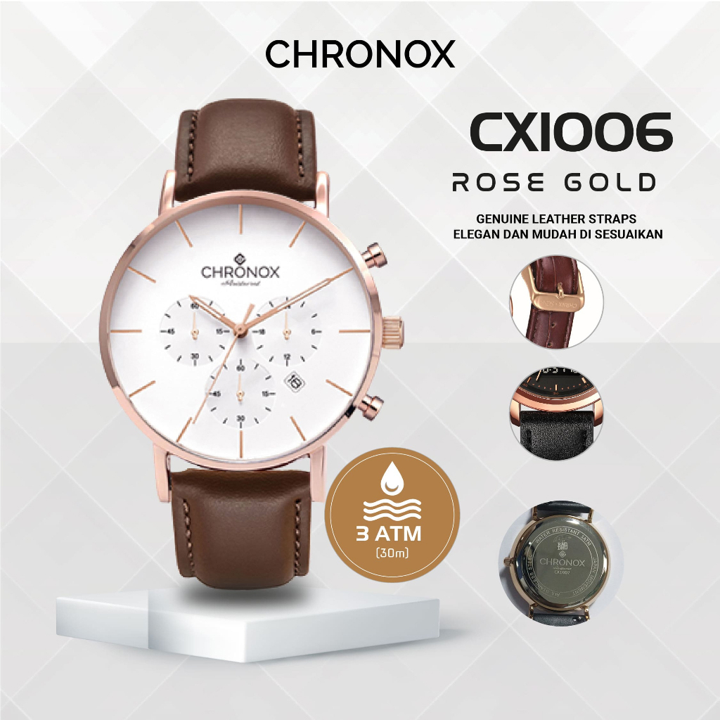 Jam Tangan CHRONOX CX1006 MAN - WHITEGOLD (seri B) Murah Termurah 