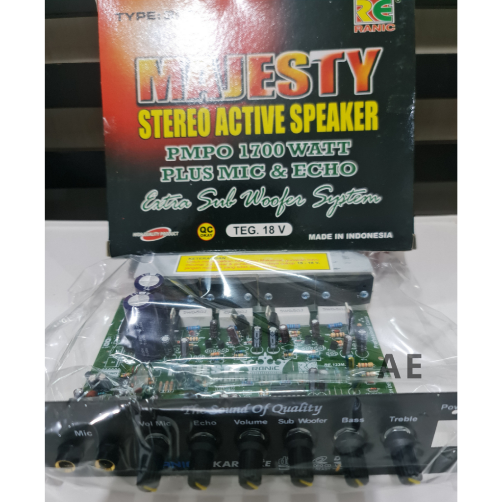 T-391 KIT ACTIVE MIC+ECHO SUBWOOFER MAJESTY 1700Watt RANIC