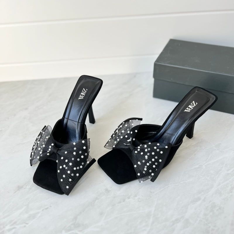 PROMO SALE Sandal zara heels 9 cm hitam pita