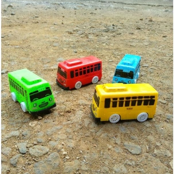 Mainan Mobil Tayo isi 4 - mainan anak mobil mini tayo bus isi 4pcs go go Toya bus