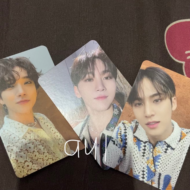 photocard pc seventeen face the sun | mingyu, joshua, seungkwan