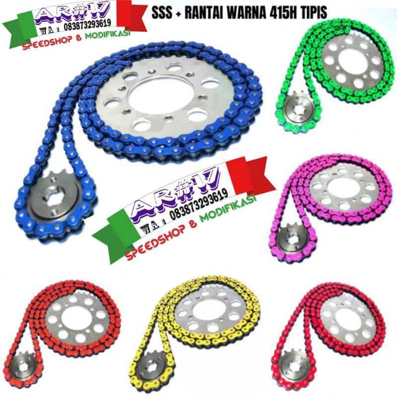 Gear Gir Set depan Belakang Sss triple S 415 Kawasaki Ninja RR R Ss Rantai Warna