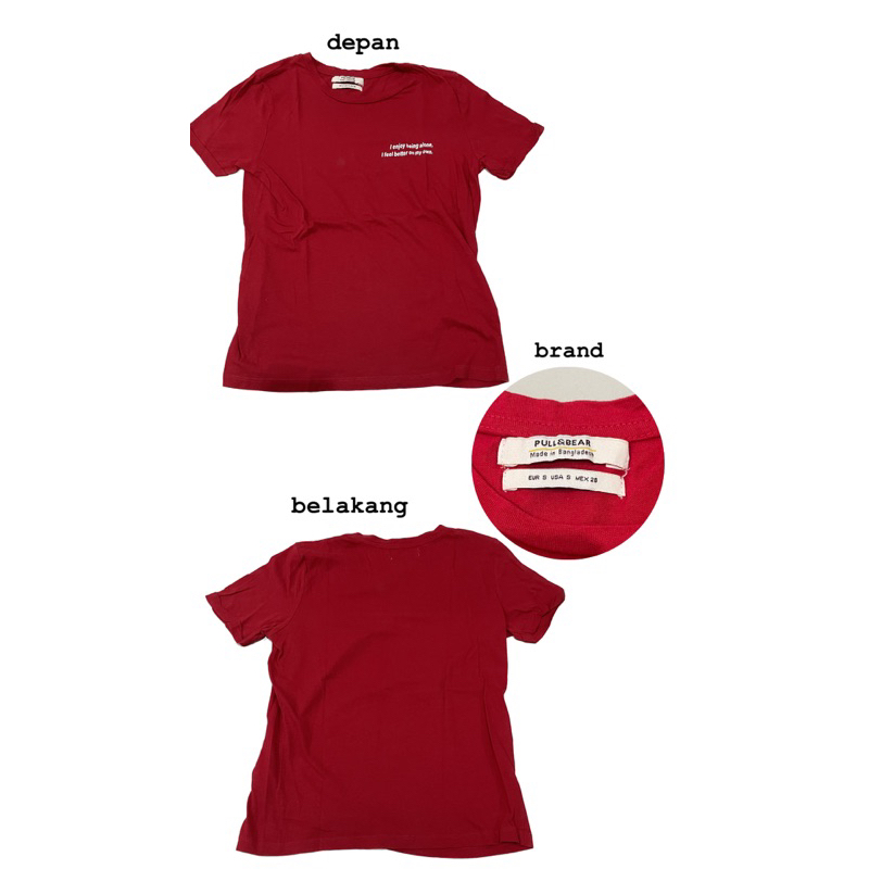 preloved kaos merah pull&bear