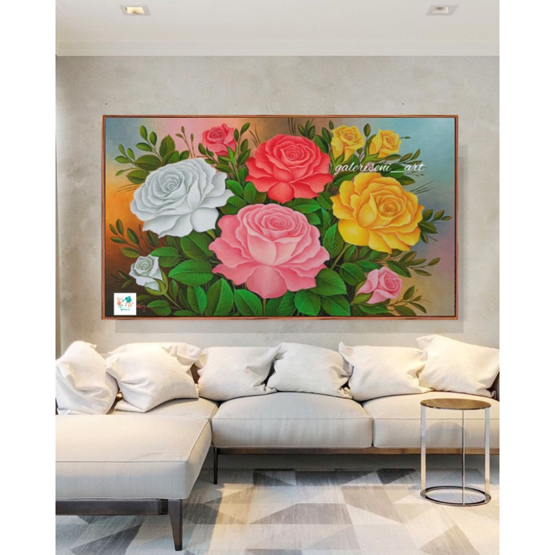 Lukisan Bunga | lukisan include bingkai