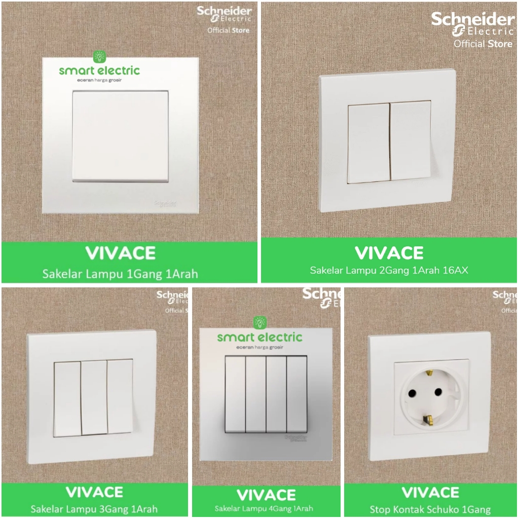 Schneider Vivace Saklar Tanam Stop Kontak Inbow Colokan Cetekan Listrik