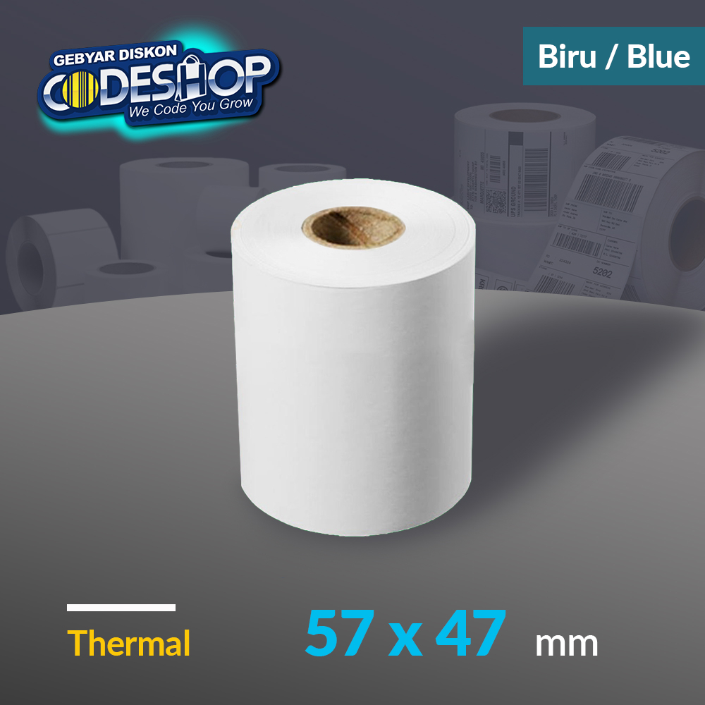 

Codeshop Kertas Thermal 57 x 47 mm Biru Struk Printer Kasir Thermal 58mm
