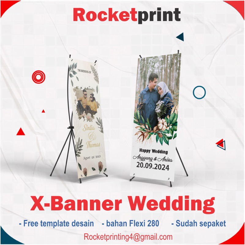 xbanner Wedding/banner dekorasi pernikahan