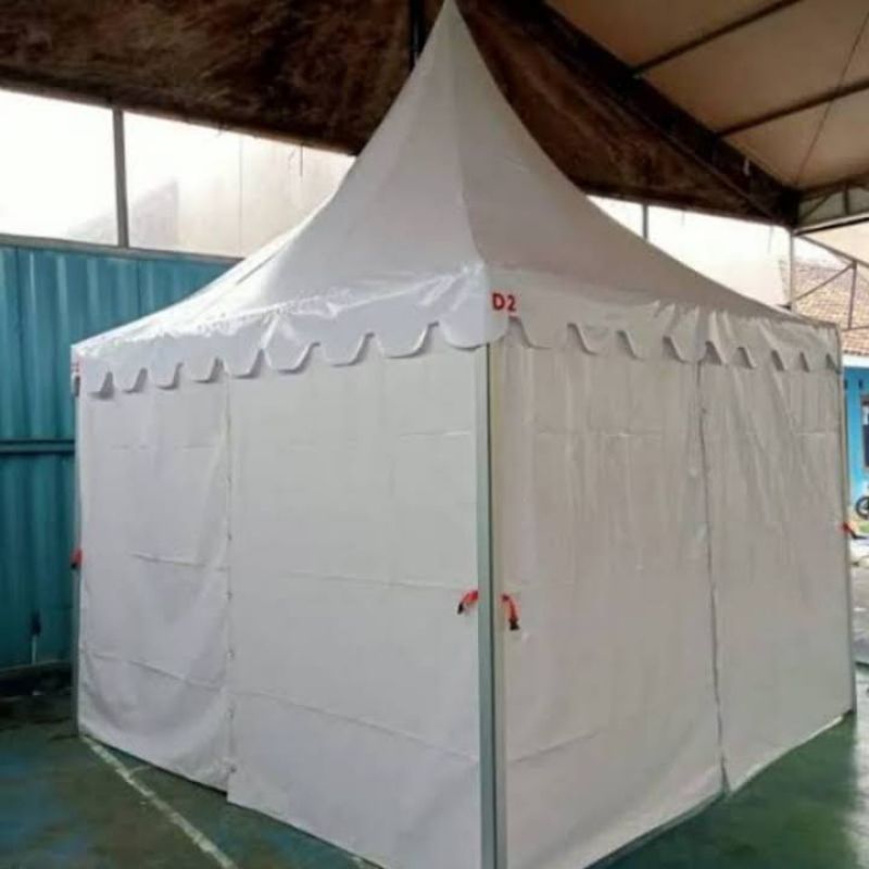 Tenda Sarnefil pull terpal penutup putih 3x3