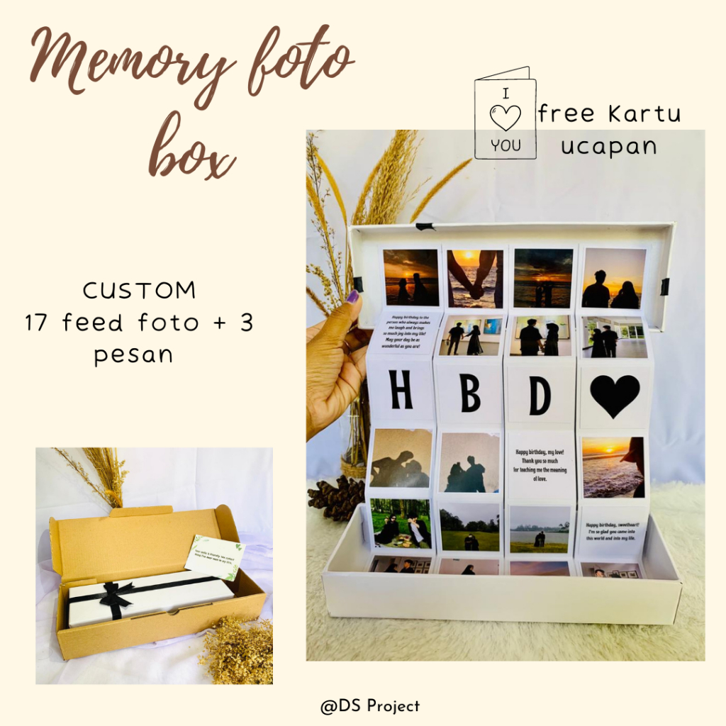 Gift Memory Foto Box / Gift Ultah / Hadiah Ulang Tahun Sahabat / Kado Ulang Tahun Pacar Cowok Cewek