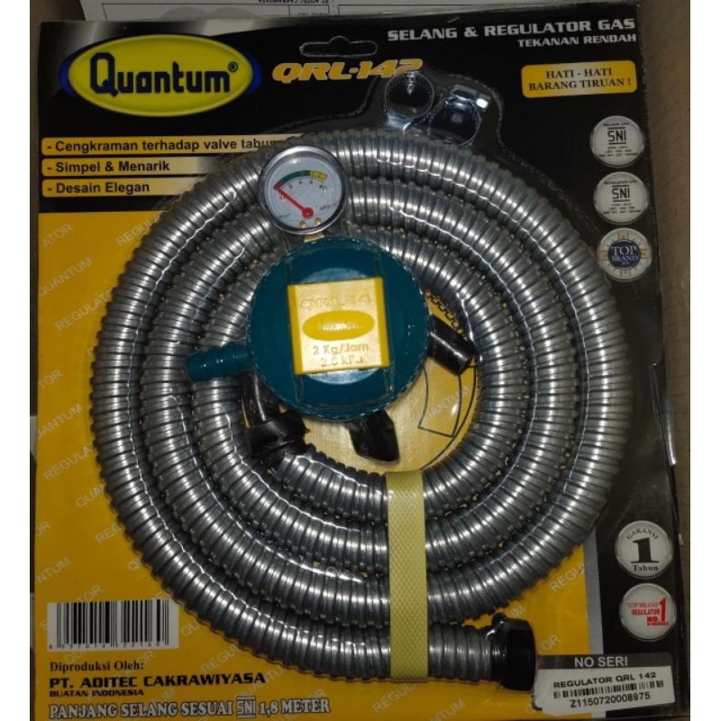 REGULATOR KOMPOR GAS + SELANG MERK QUANTUM