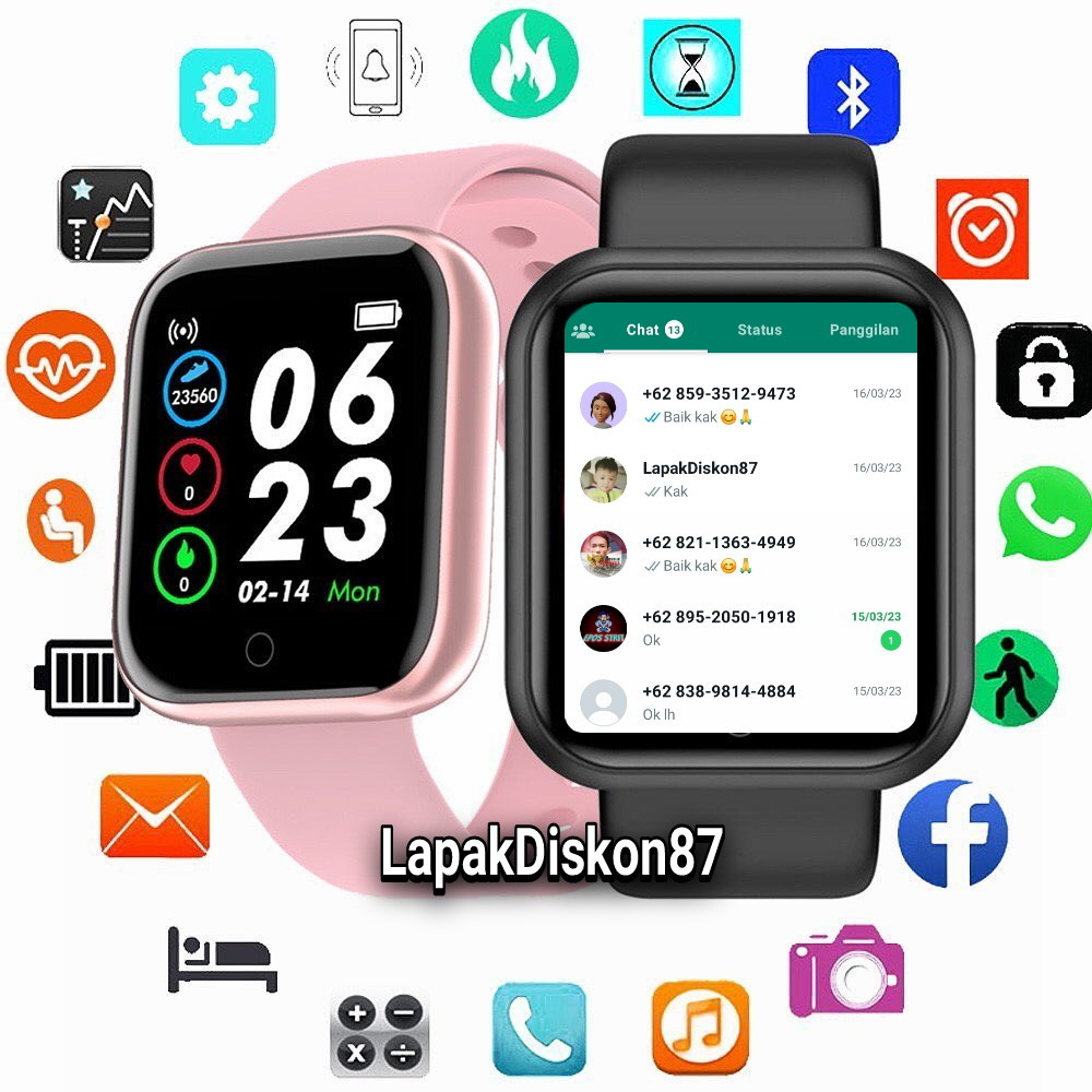 Jam Tangan Hp Pintar Android Smartwatch Anak Pria Wanita Dewasa Pelacak Kalori Monitor kesehatan Keb