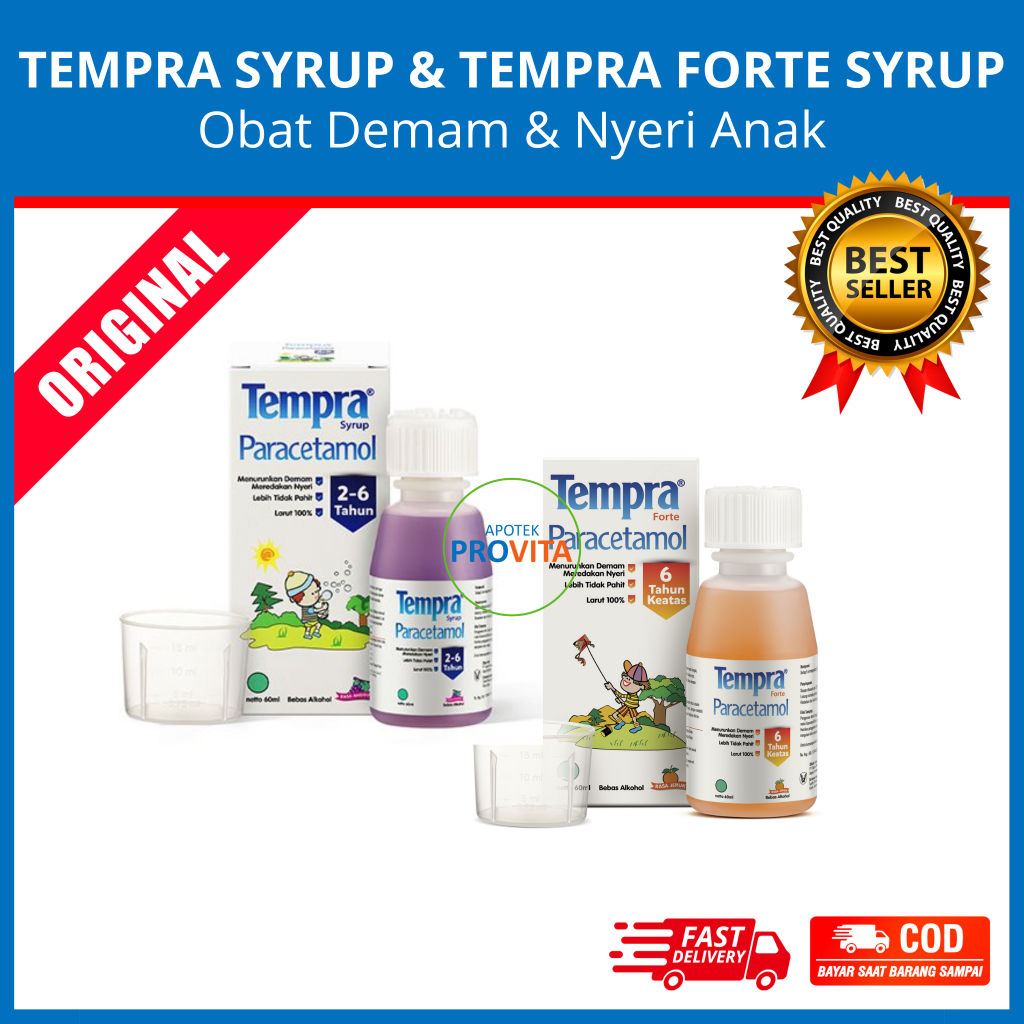 TEMPRA SIRUP & TEMPRA FORTE SIRUP - Obat Demam Penurun Panas Anak / Sakit Kepala / Demam / Sakit Gig