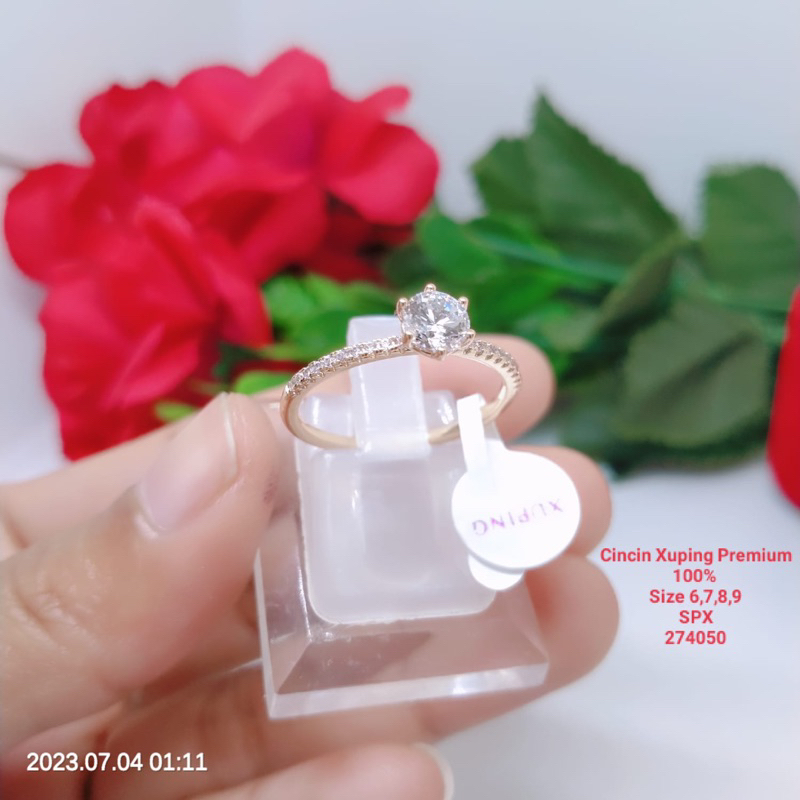 RB22 Cincin Xuping Premium Original 100% Perhiasan Aksesoris Lapis Emas Elegant Simpel Mewah C85