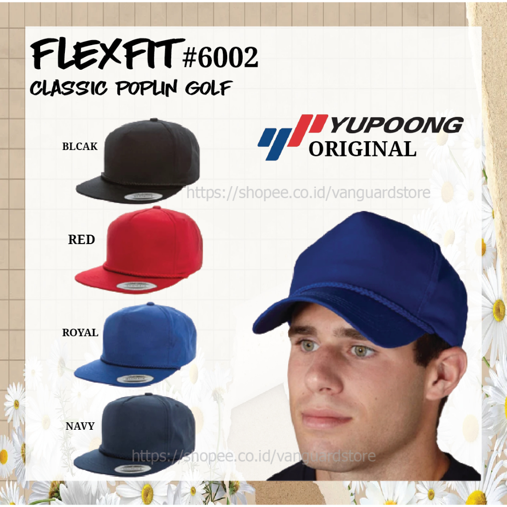 TOPI YUPOONG FLEXFIT 6002 CLASSIC POPLIN GOLF ORIGINAL