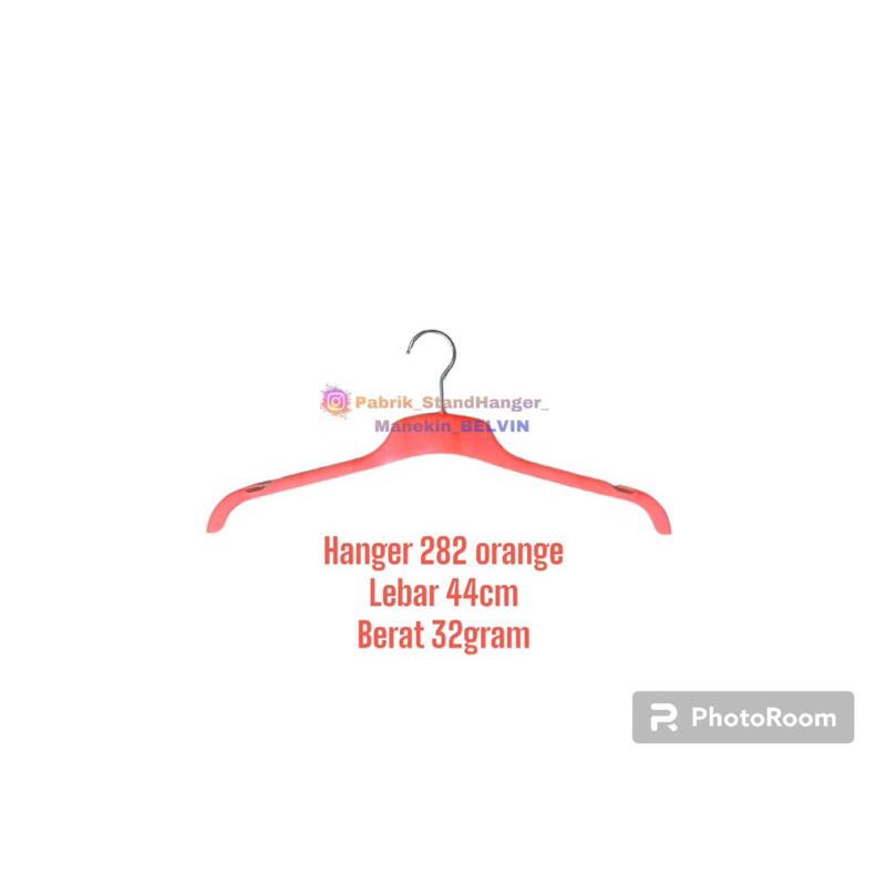Hanger Baju Distro 282 Orange // Hanger Kaos Distro Oren (isi 12 pcs) // Hanger Baju plastik oren //