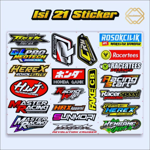 MURAH LEBAY 7.7 herex rosok elite isi 21 stiker / Stiker Motor master recing Honda Gank Racing Hell 