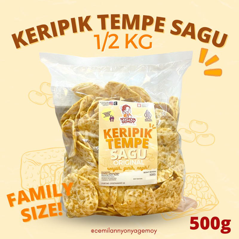 

Keripik Tempe Sagu 500g Nyonya Gemoy